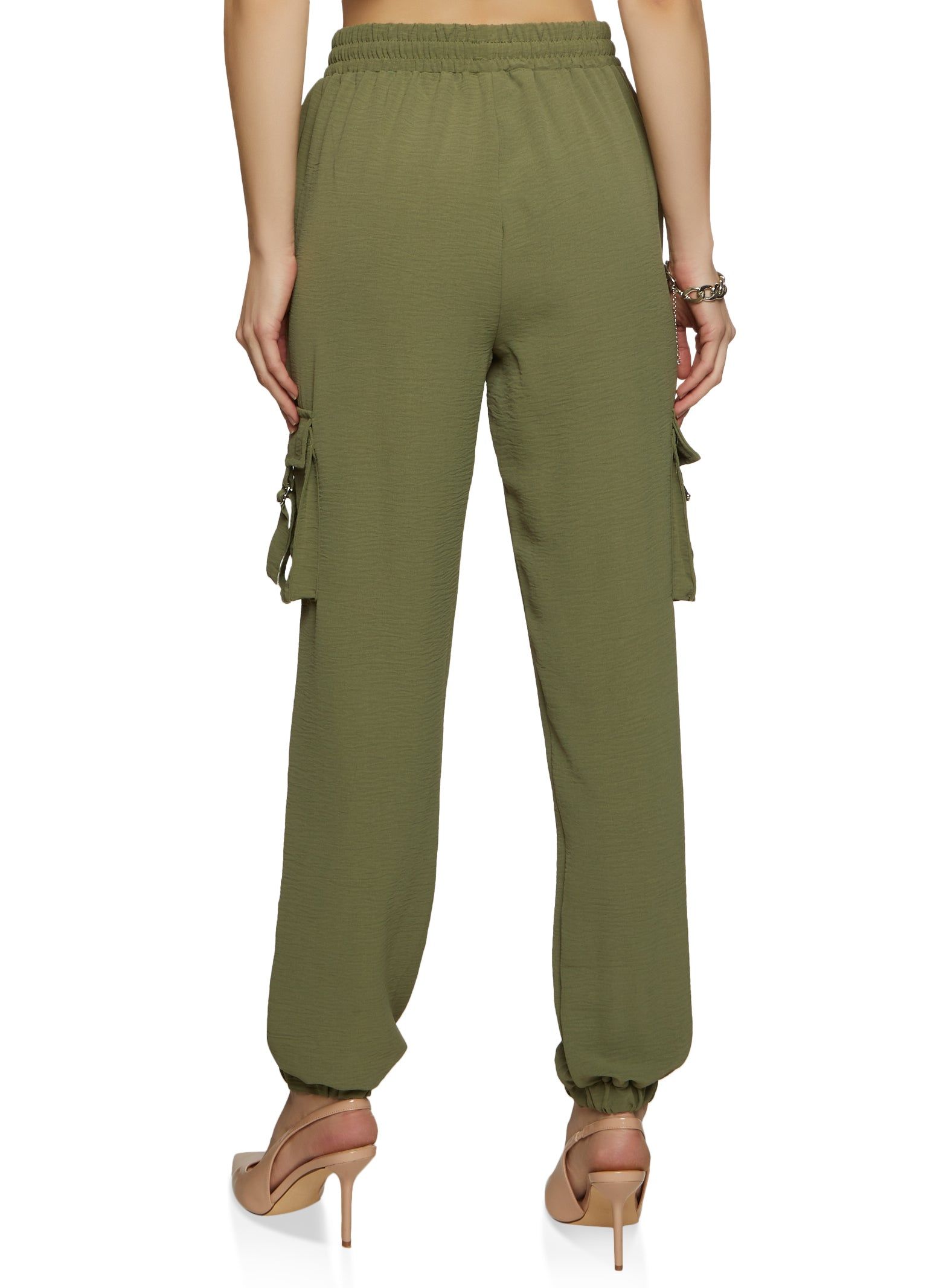 Crepe Knit Drawstring Cargo Joggers sold by Rainbow product image thumbnail 2