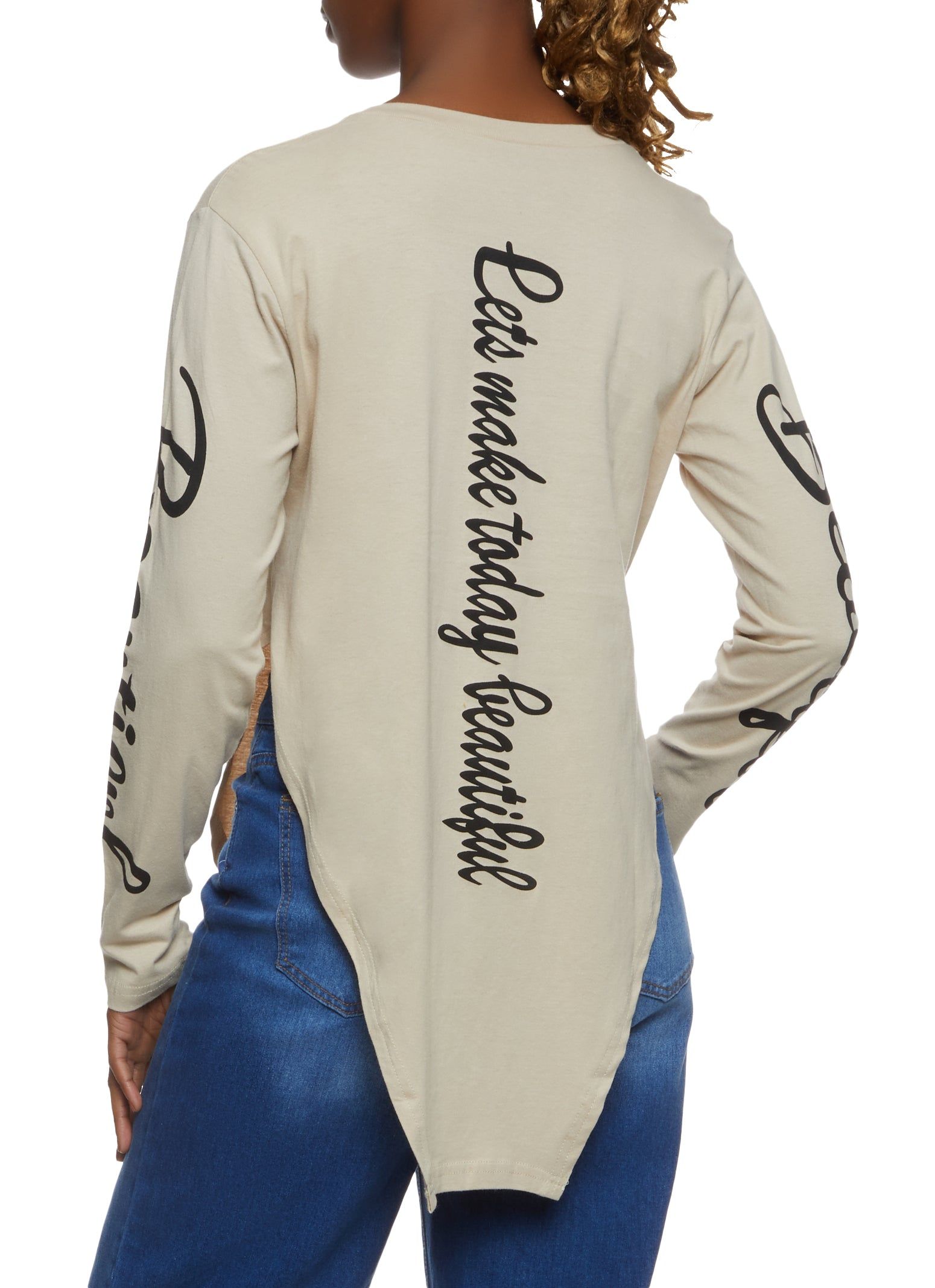 Beautiful Sequin Positive Vibes Only Long Sleeve Tee sold by Rainbow product image thumbnail 2