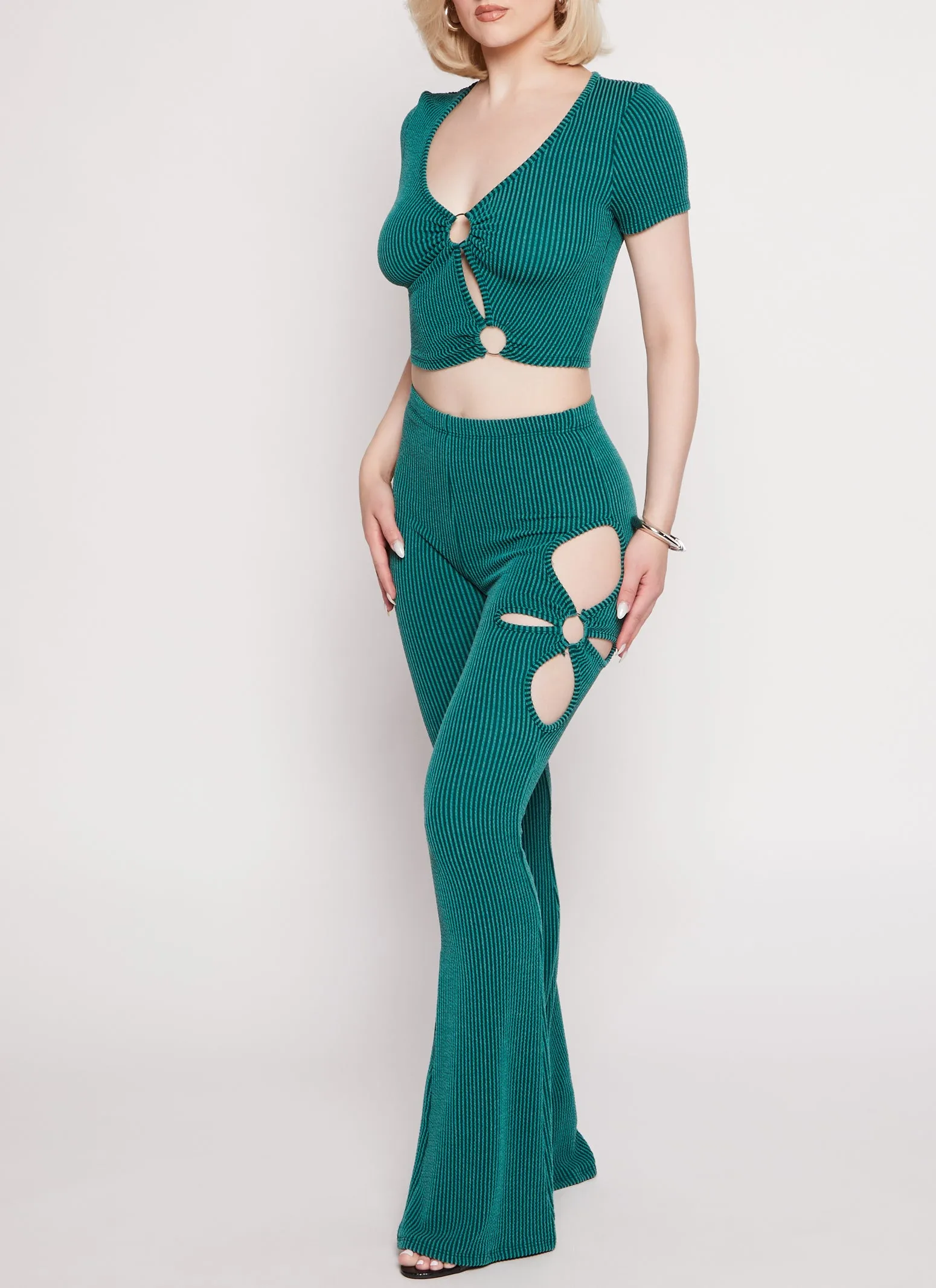 O Ring Keyhole Crop Top sold by Rainbow