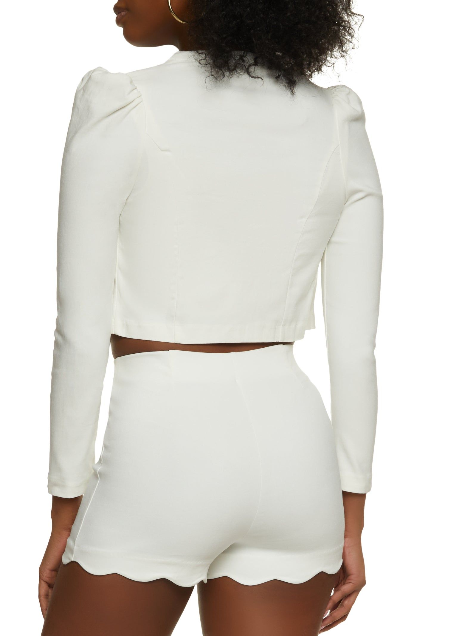 Scalloped Trim Cropped Blazer sold by Rainbow product image thumbnail 3