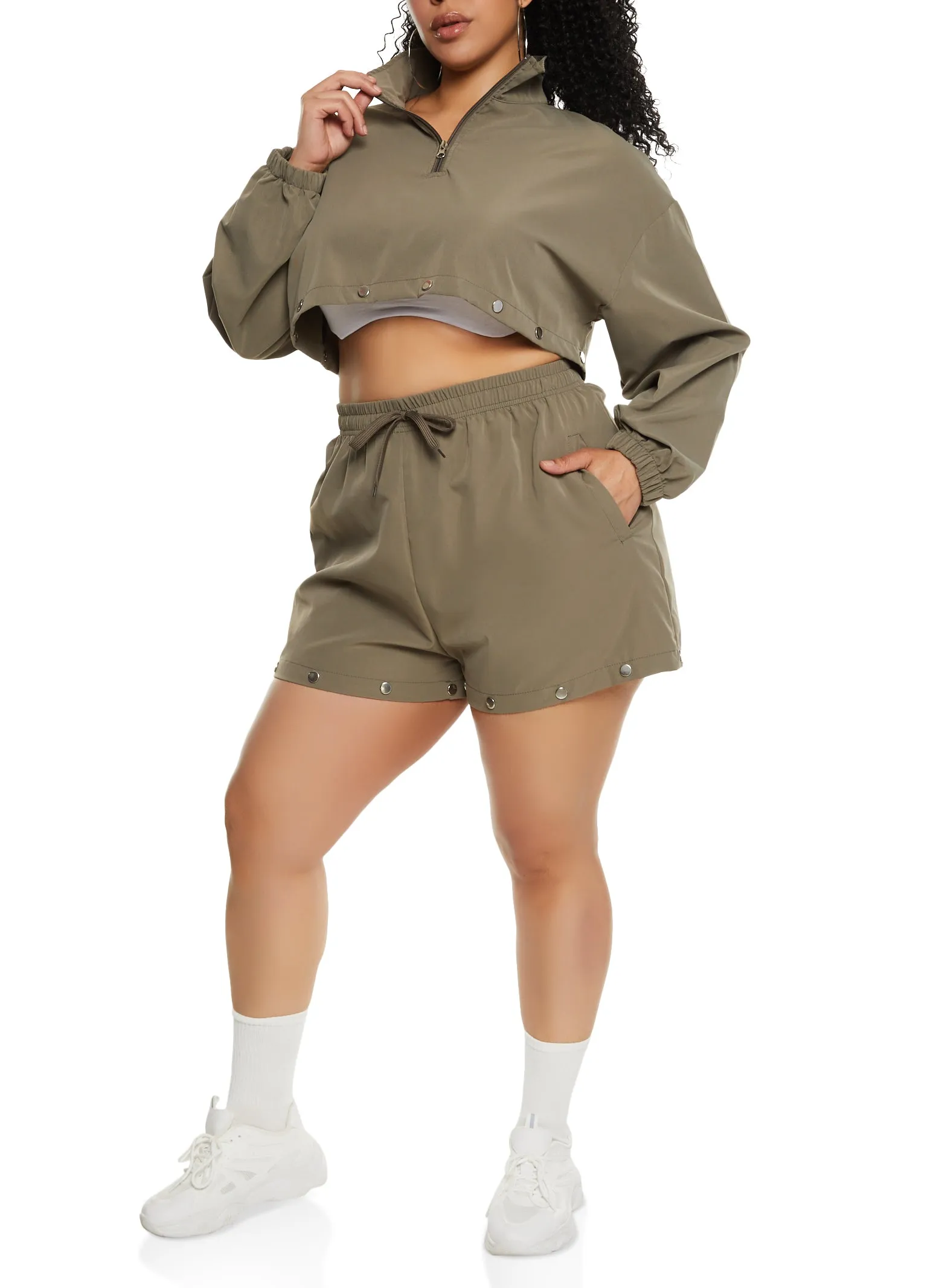 Plus Size Zip Neck Tear Away Track Jacket sold by Rainbow product image thumbnail 5