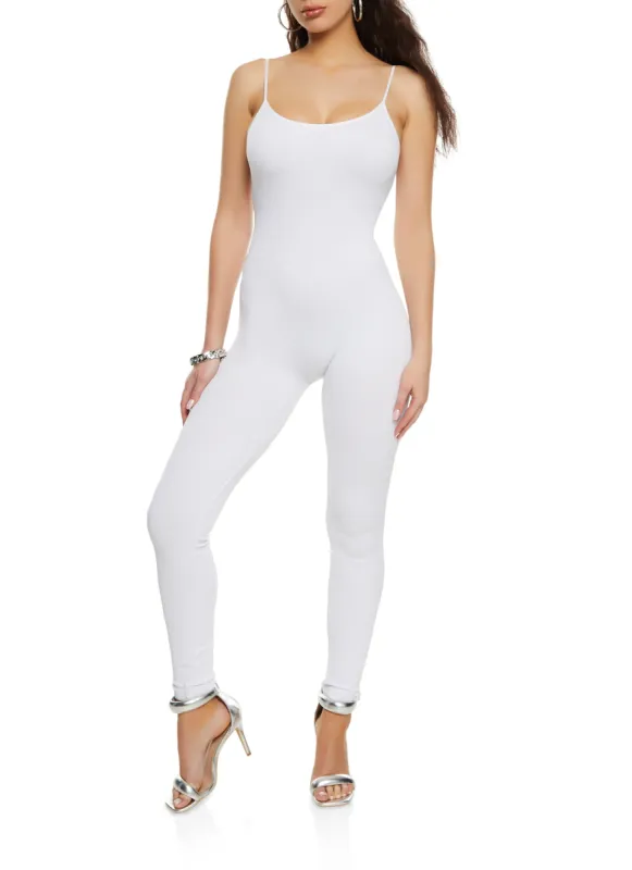 Seamless Rib Knit Spaghetti Strap Jumpsuit sold by Rainbow