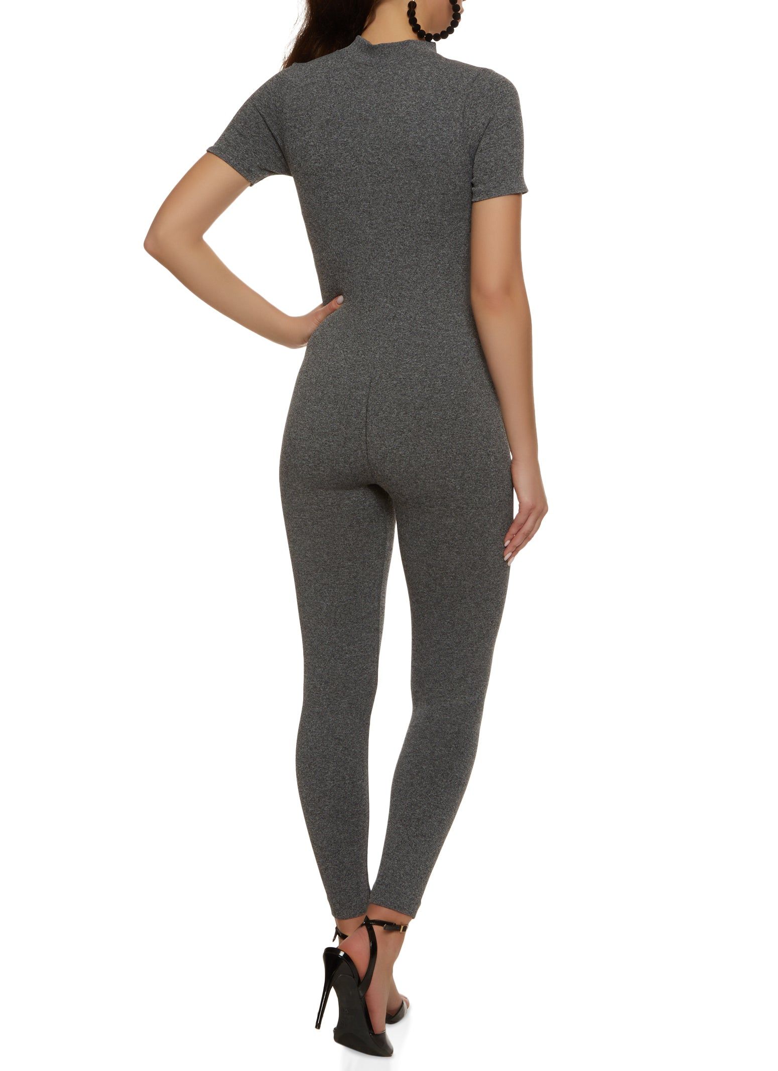 Seamless Short Sleeve Half Zip Catsuit sold by Rainbow product image thumbnail 3