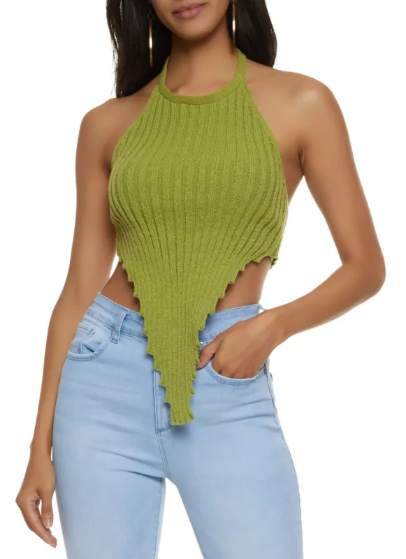 Hanky Hem Halter Top sold by Rainbow