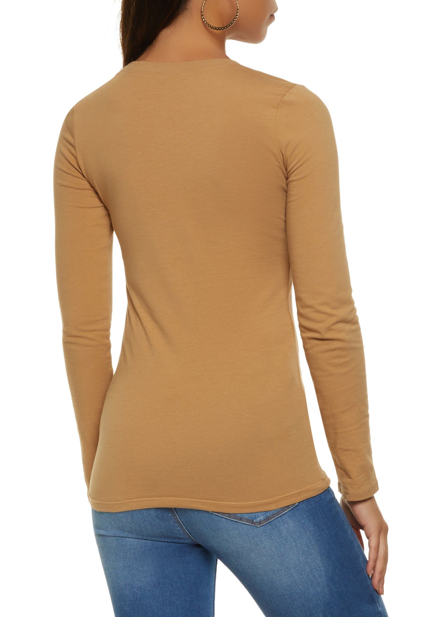 Basic Crew Neck Long Sleeve Tee sold by Rainbow product image thumbnail 2