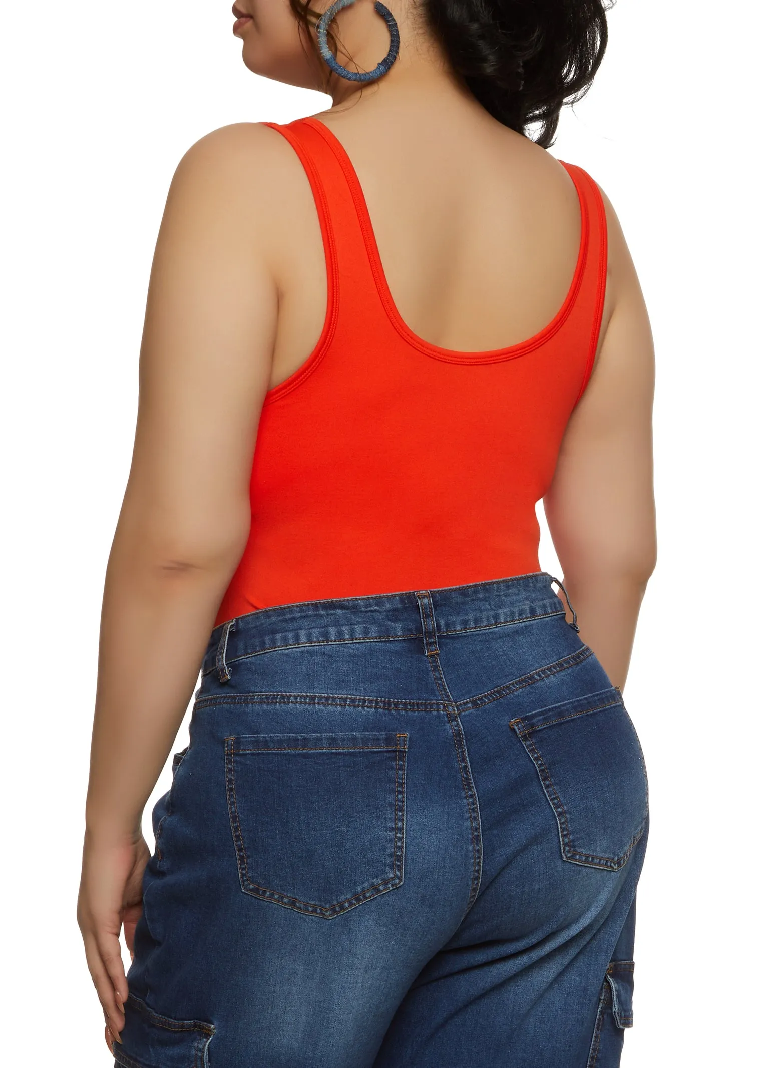 Plus Size Seamless Square Neck Tank Bodysuit sold by Rainbow product image thumbnail 3
