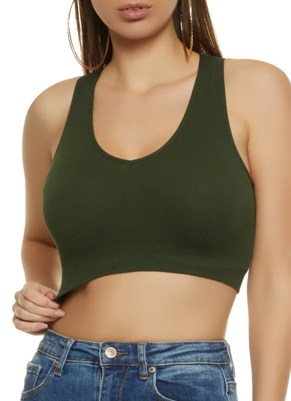 Seamless Compression Rib Cropped Tank Top sold by Rainbow