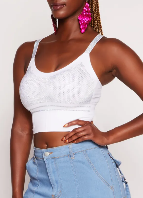 Seamless Rhinestone Cropped Cami sold by Rainbow