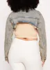 Plus Size Zip Moto Bolero Jean Jacket sold by Rainbow