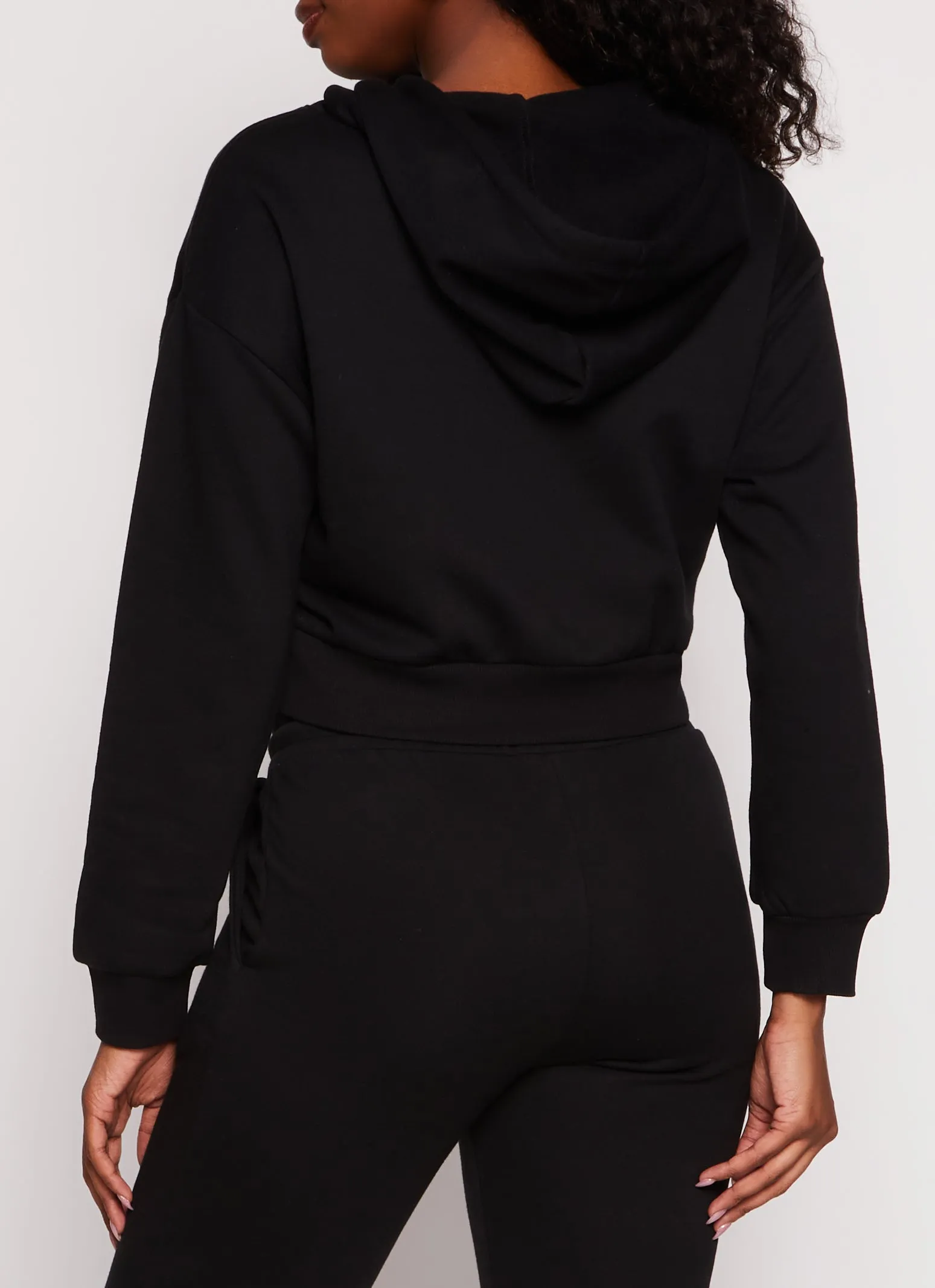 Zip Front Cropped Hooded Sweatshirt sold by Rainbow product image thumbnail 3