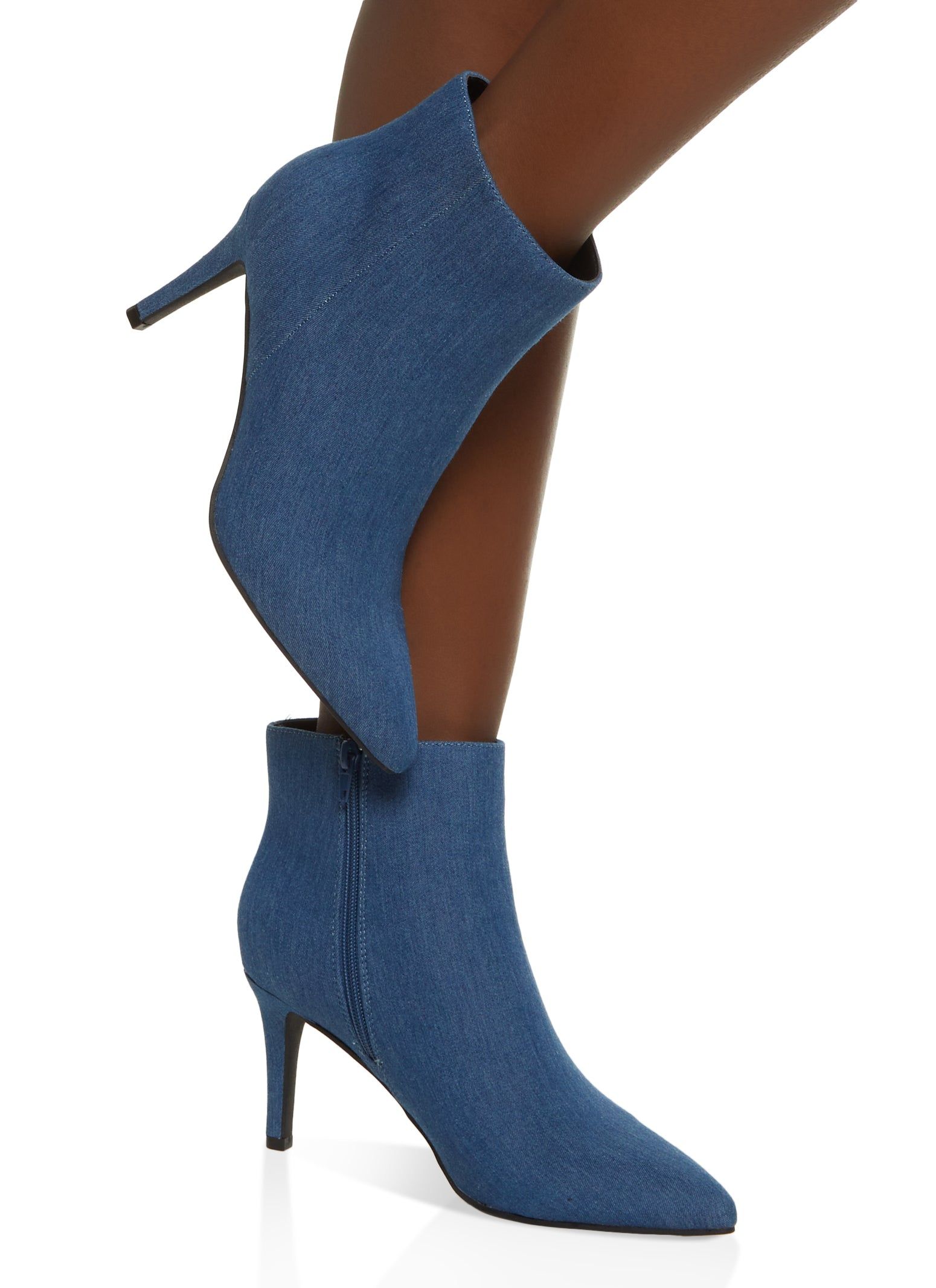 Pointed Toe Side Zip Stiletto Booties sold by Rainbow