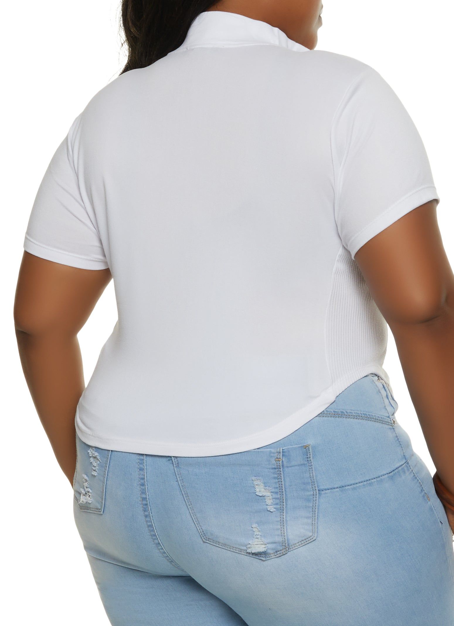 Plus Size Zip Front Mock Neck Top sold by Rainbow product image thumbnail 2