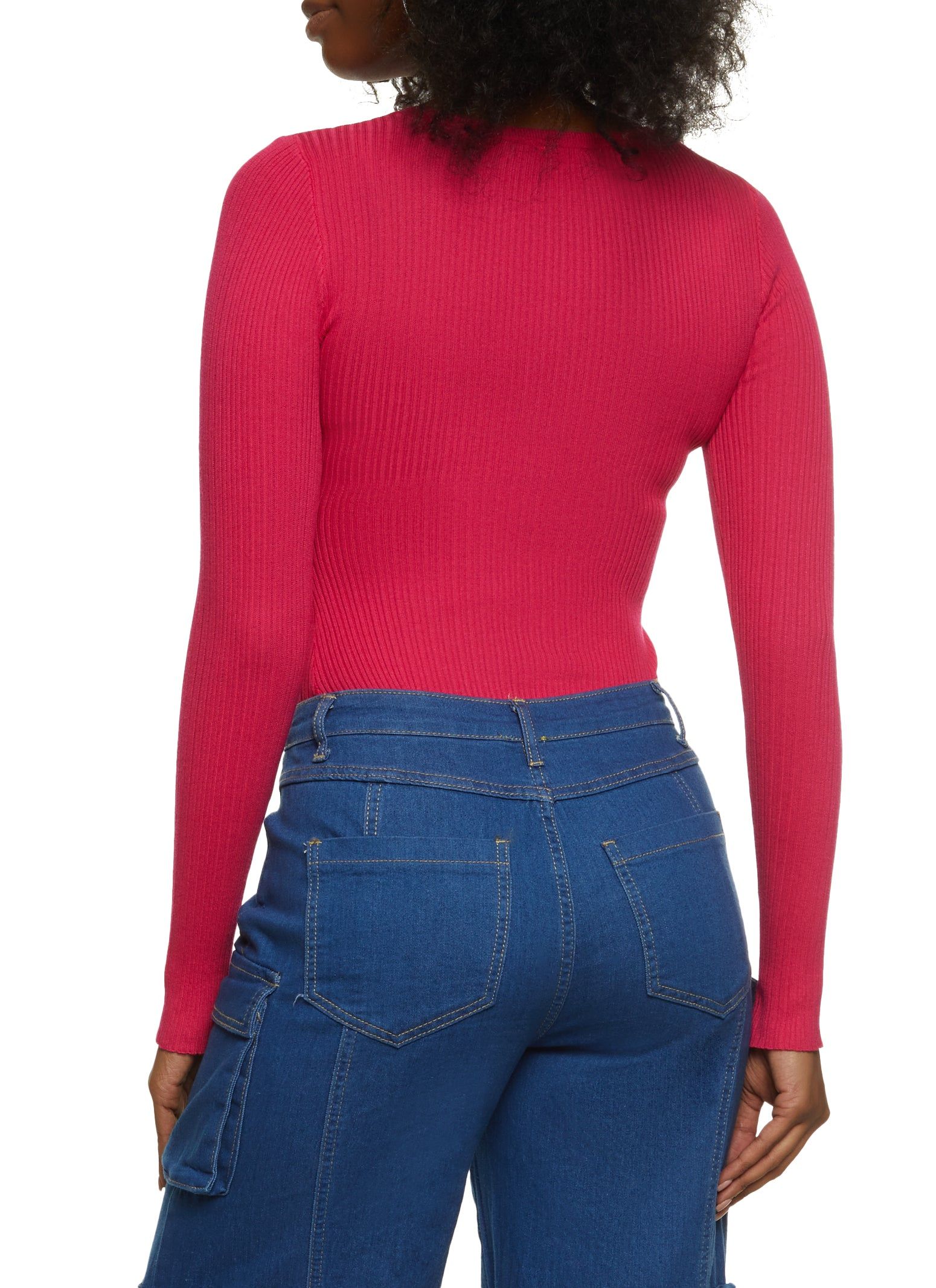Ribbed Crew Neck Long Sleeve Bodysuit sold by Rainbow product image thumbnail 3