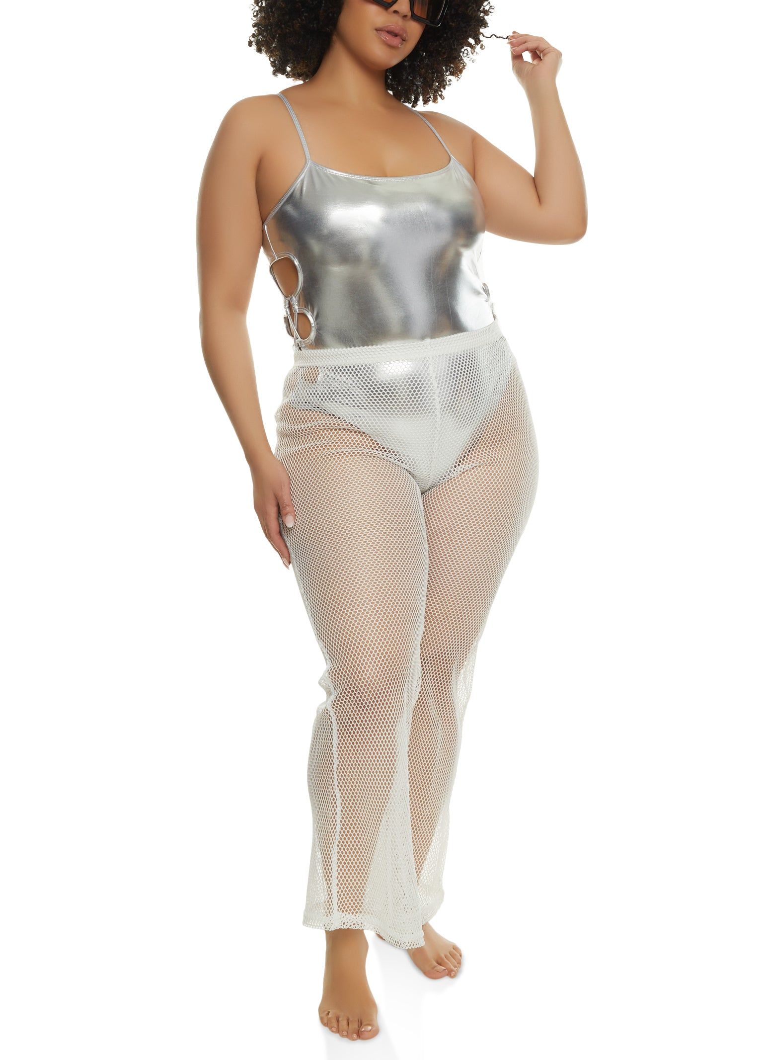 Plus Size Fishnet Cover Up Pants sold by Rainbow product image thumbnail 2