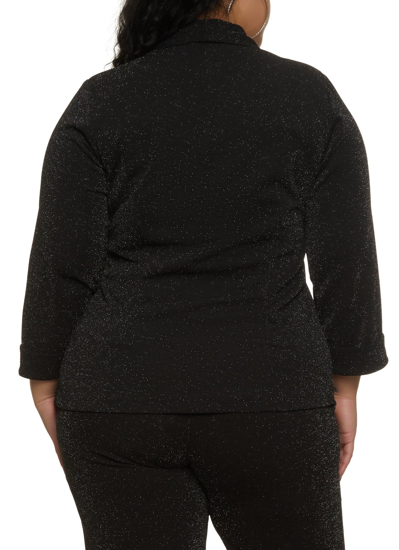 Plus Size Lurex Fixed Cuff Blazer sold by Rainbow product image thumbnail 3