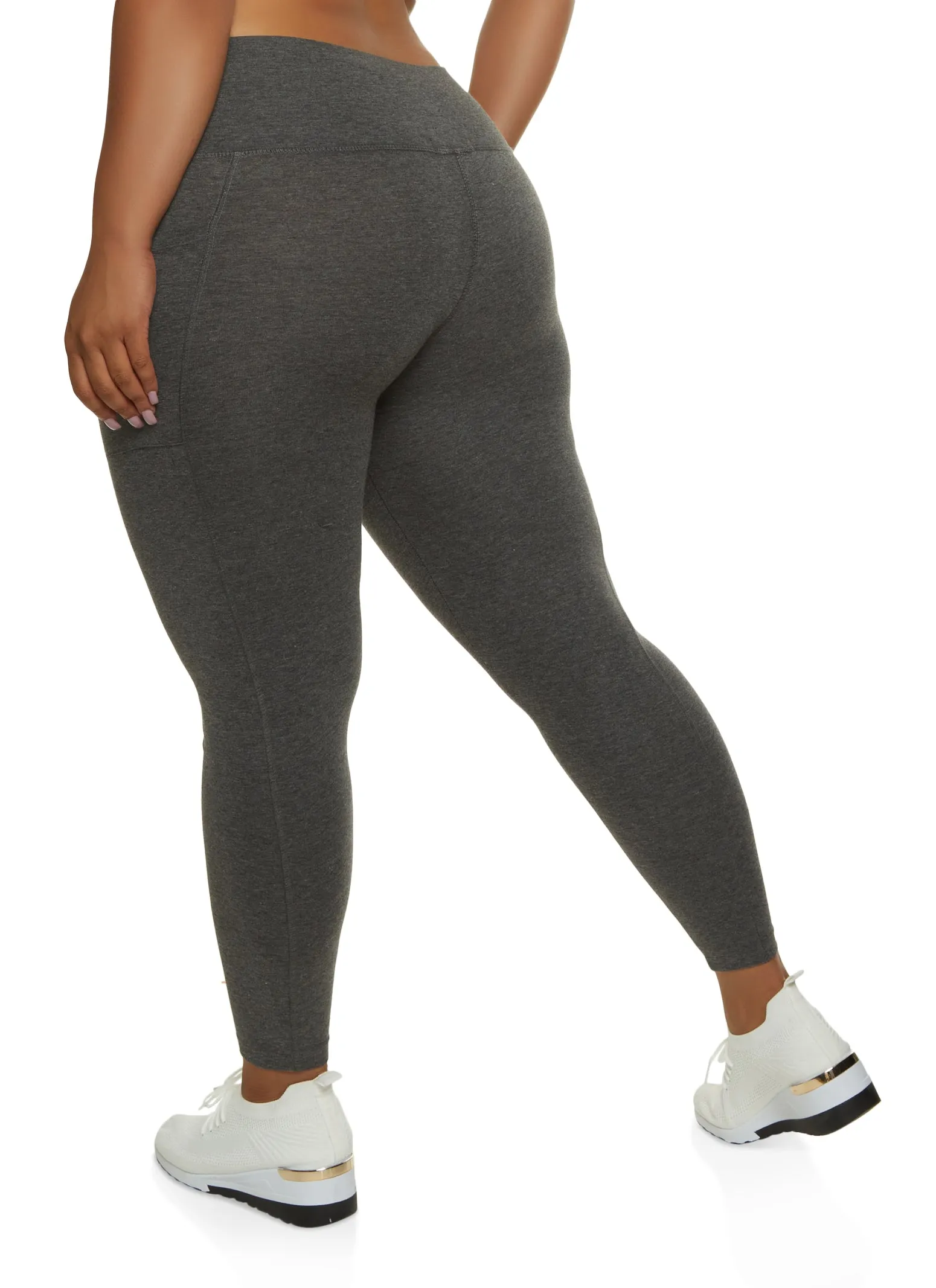 Plus Size High Waist Phone Pocket Leggings sold by Rainbow product image thumbnail 2