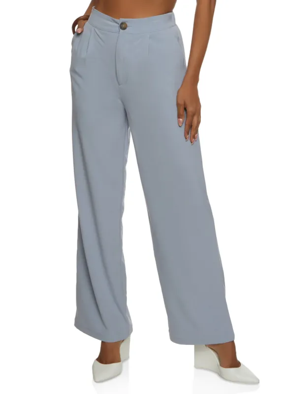 Solid High Waisted Wide Leg Pants sold by Rainbow