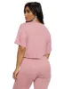 Solid Ribbed Short Sleeve Crop Top sold by Rainbow