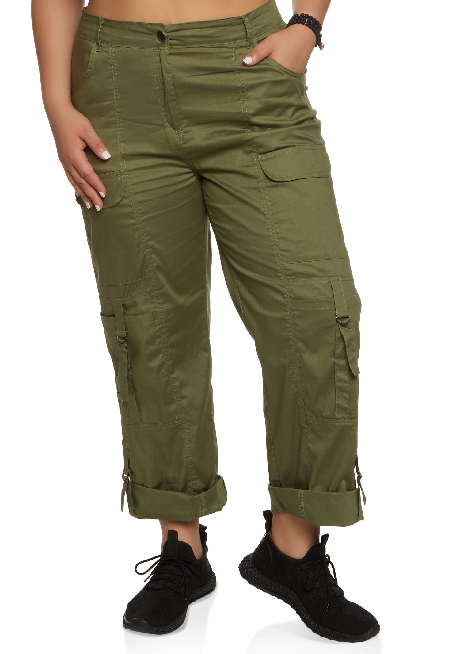 Plus Size Cuffed Cargo Pants sold by Rainbow