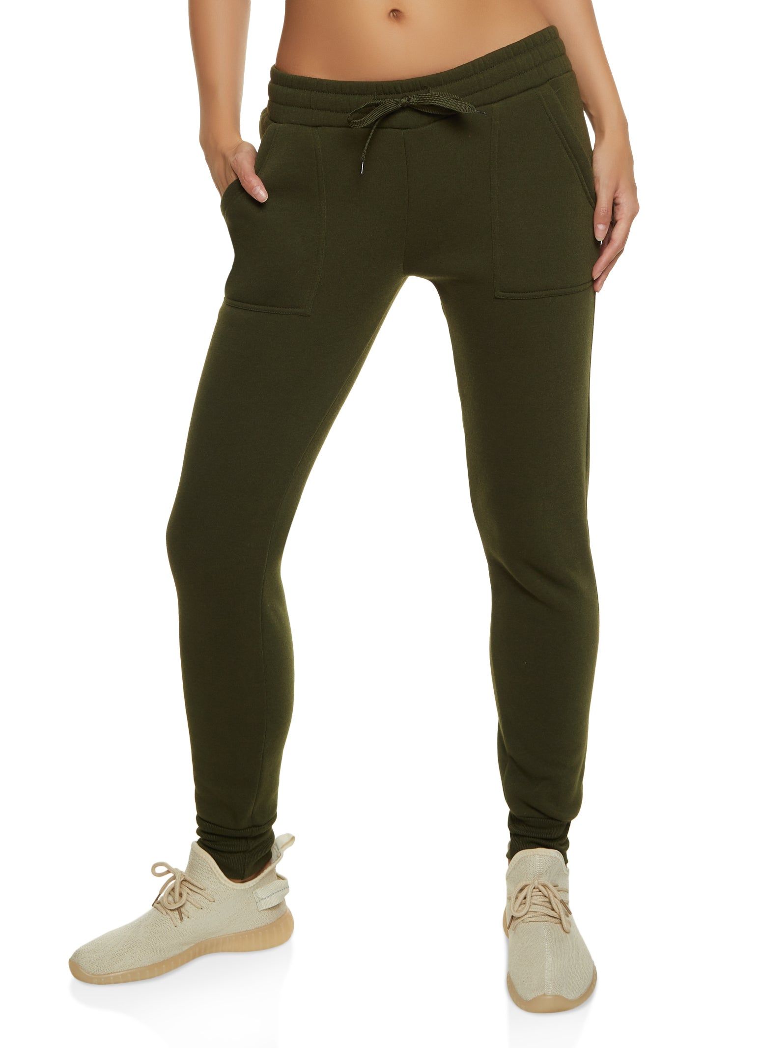 Solid Fleece Drawstring Joggers sold by Rainbow