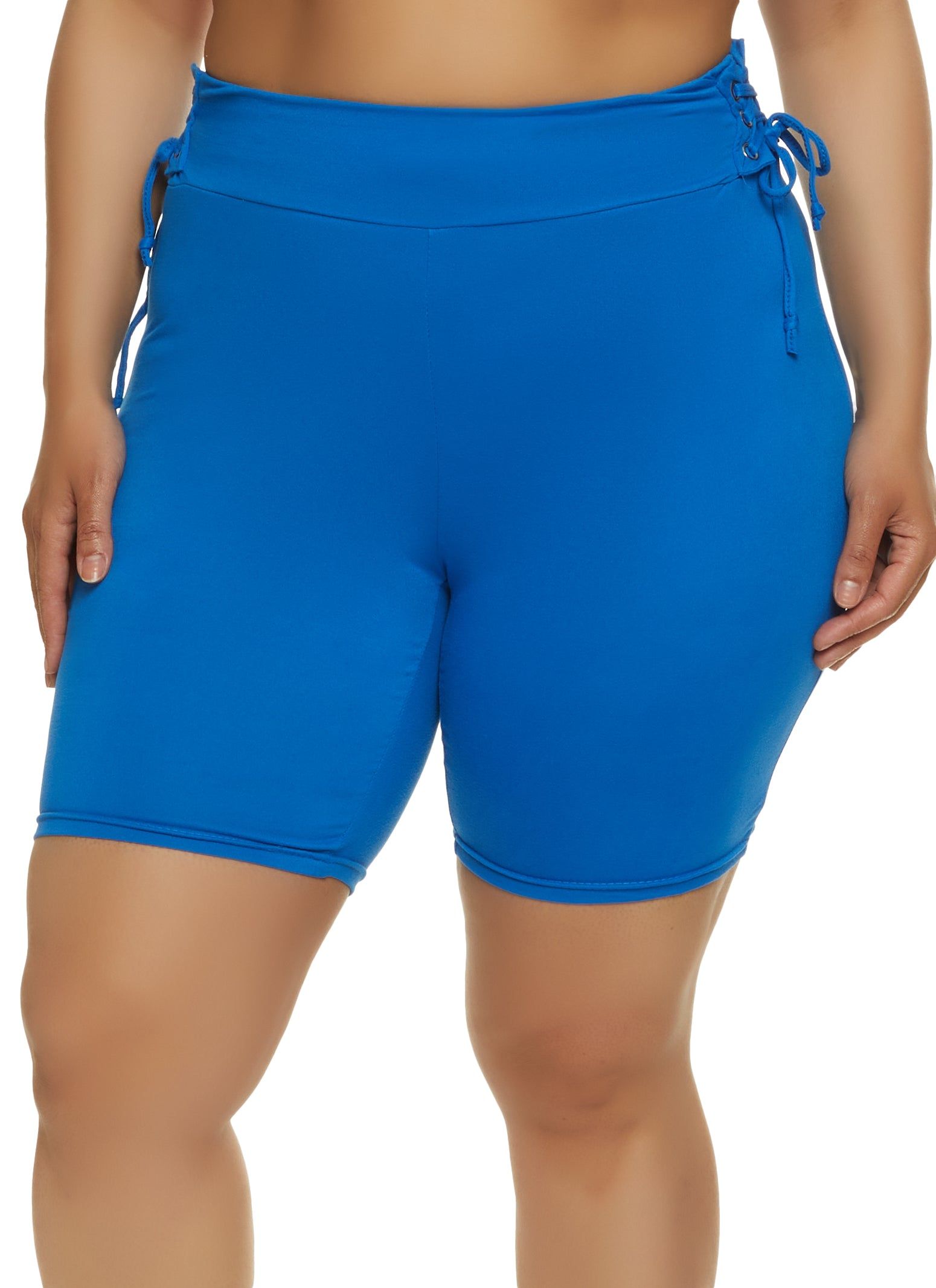 Plus Size Lace Up Side Biker Shorts sold by Rainbow