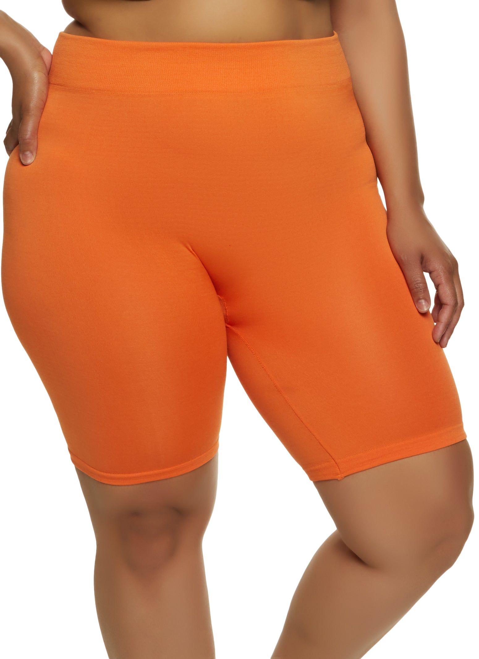 Plus Size Seamless High Waisted Bike Shorts sold by Rainbow
