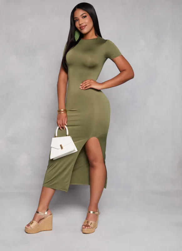 High Neck T Shirt Maxi Dress sold by Rainbow