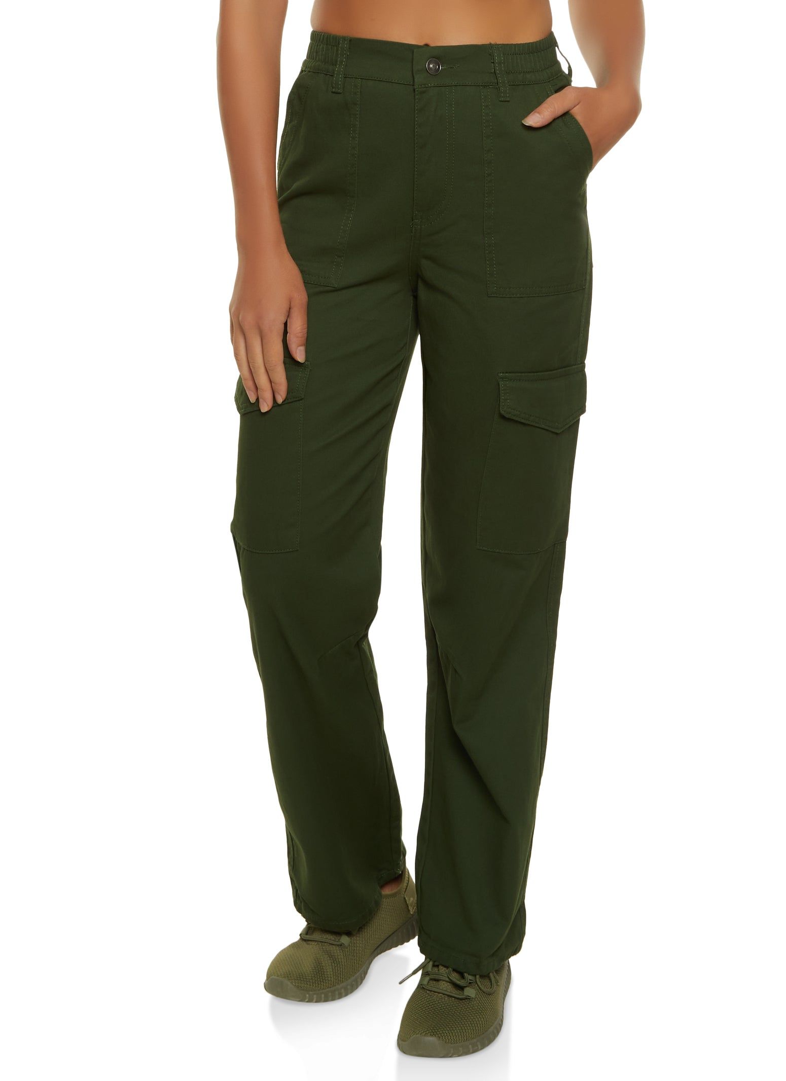 High Waisted Wide Leg Cargo Pants sold by Rainbow
