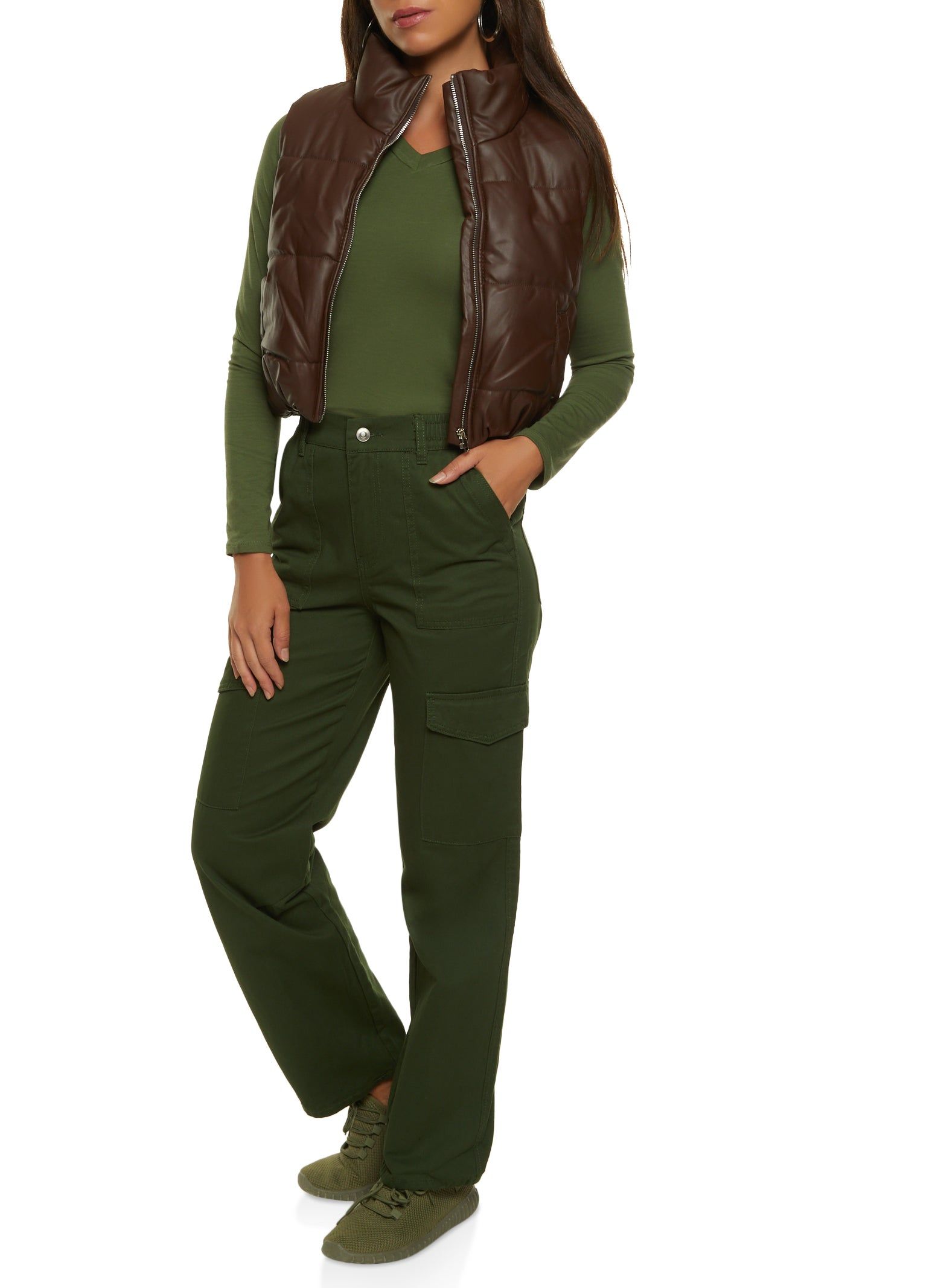 High Waisted Wide Leg Cargo Pants sold by Rainbow product image thumbnail 2