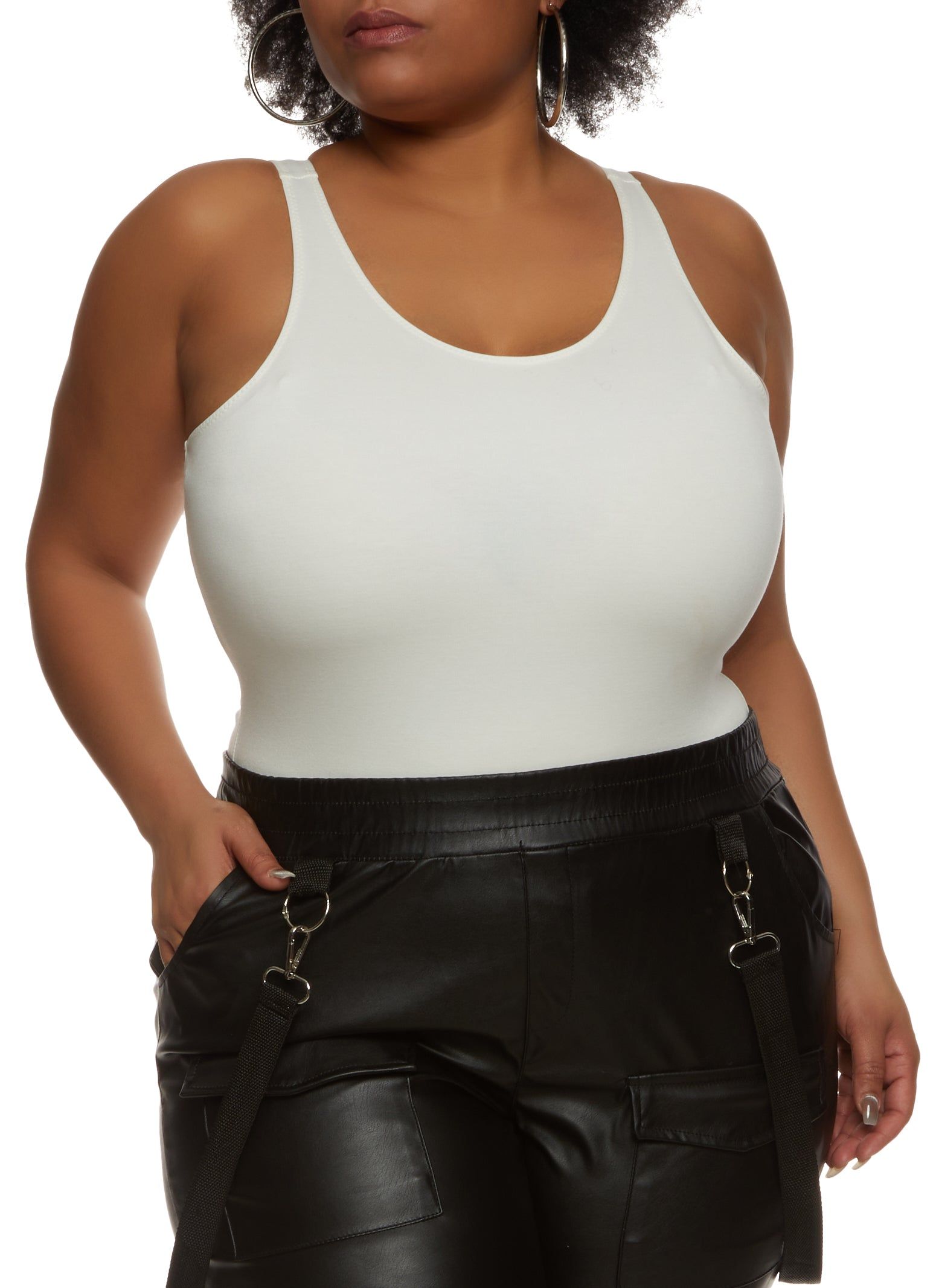 Plus Size Scoop Neck Tank Bodysuit sold by Rainbow product image thumbnail 2