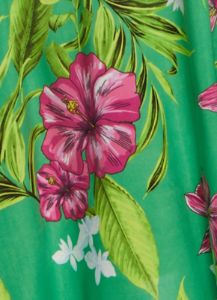 Plus Size Tropical Print Tie Waist Wrap Dress sold by Rainbow