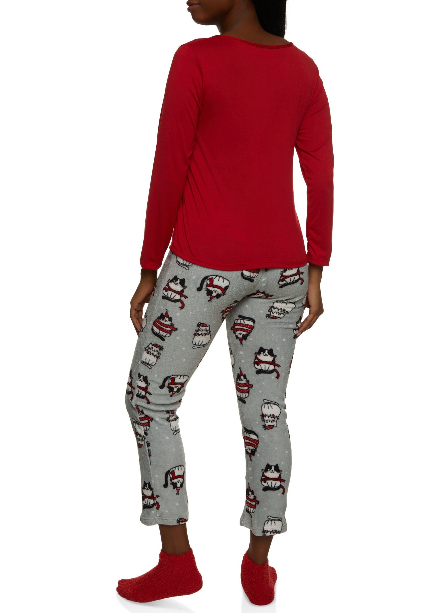 Meowy Christmas Pajama Top and Pants Set sold by Rainbow product image thumbnail 2