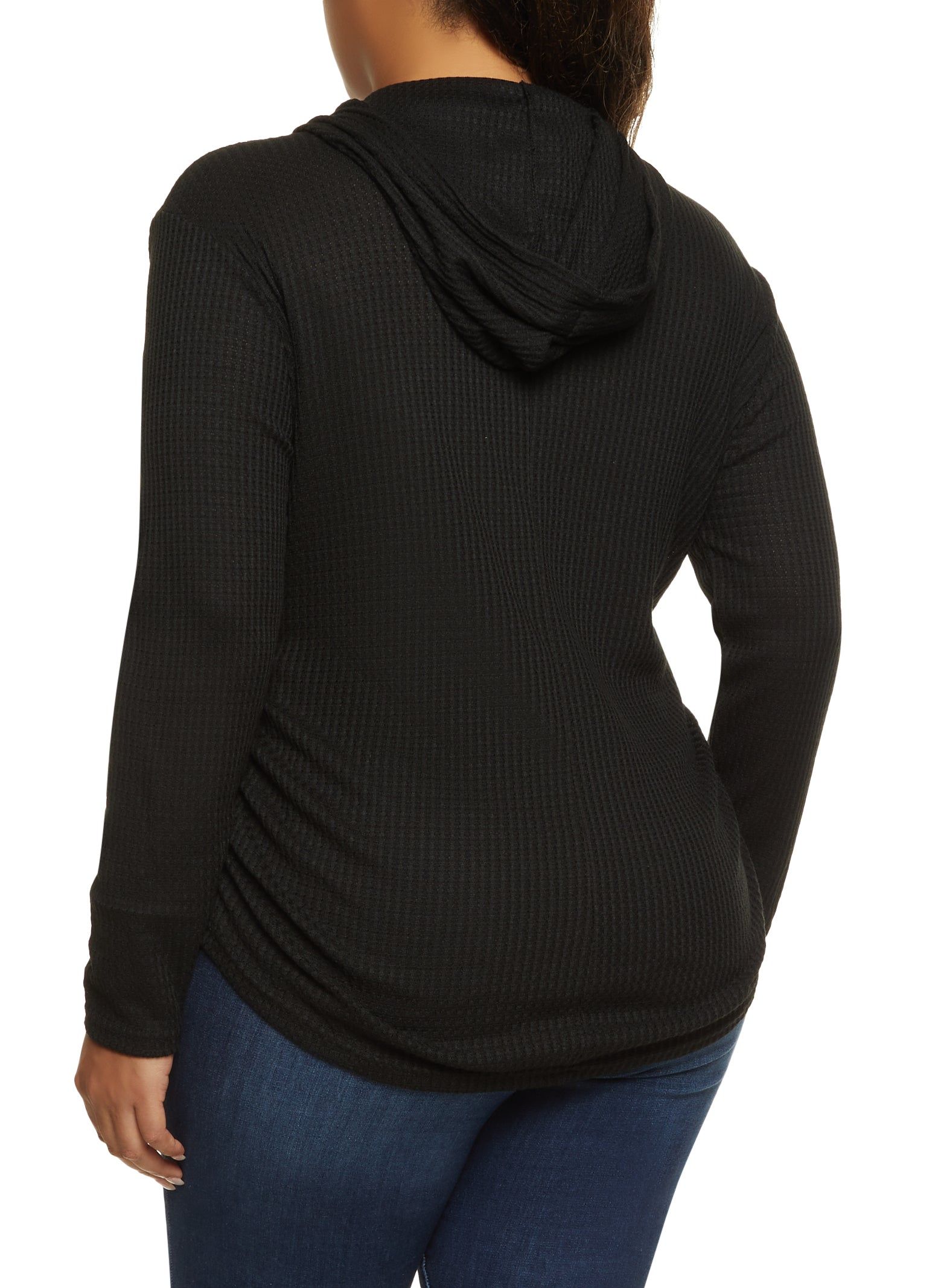 Plus Size Waffle Knit Hooded Top sold by Rainbow product image thumbnail 2