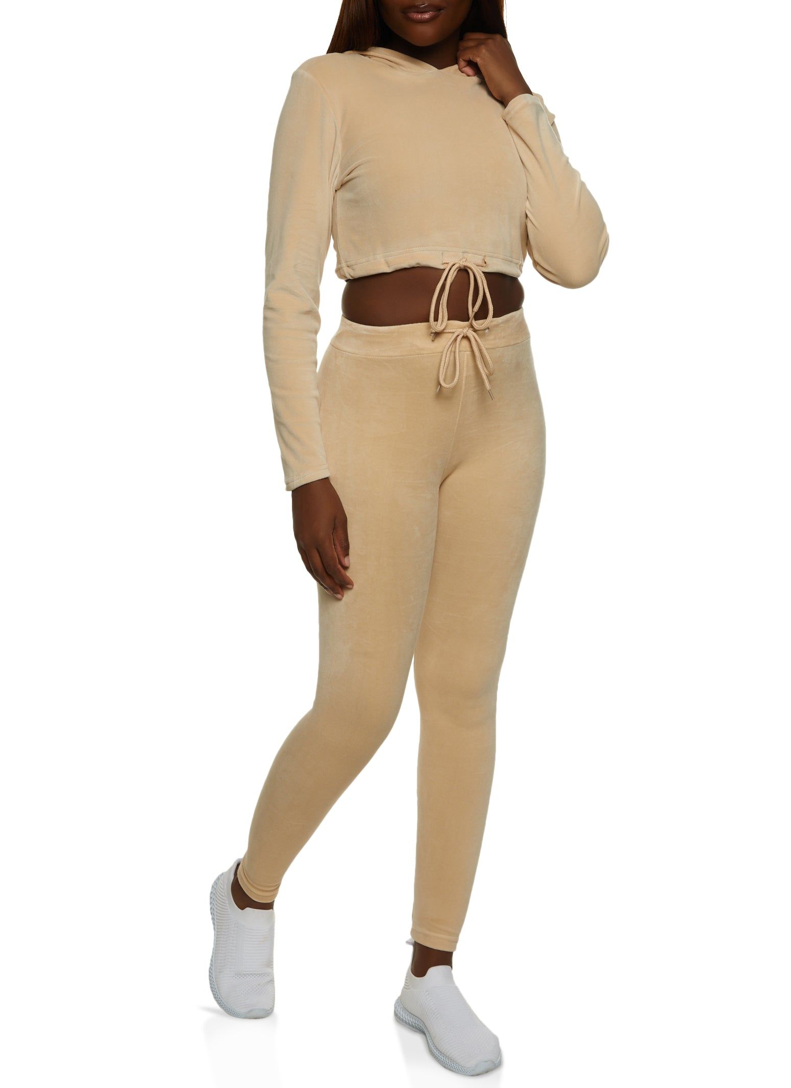 Velour Drawstring Hem Pullover Hoodie sold by Rainbow product image thumbnail 2