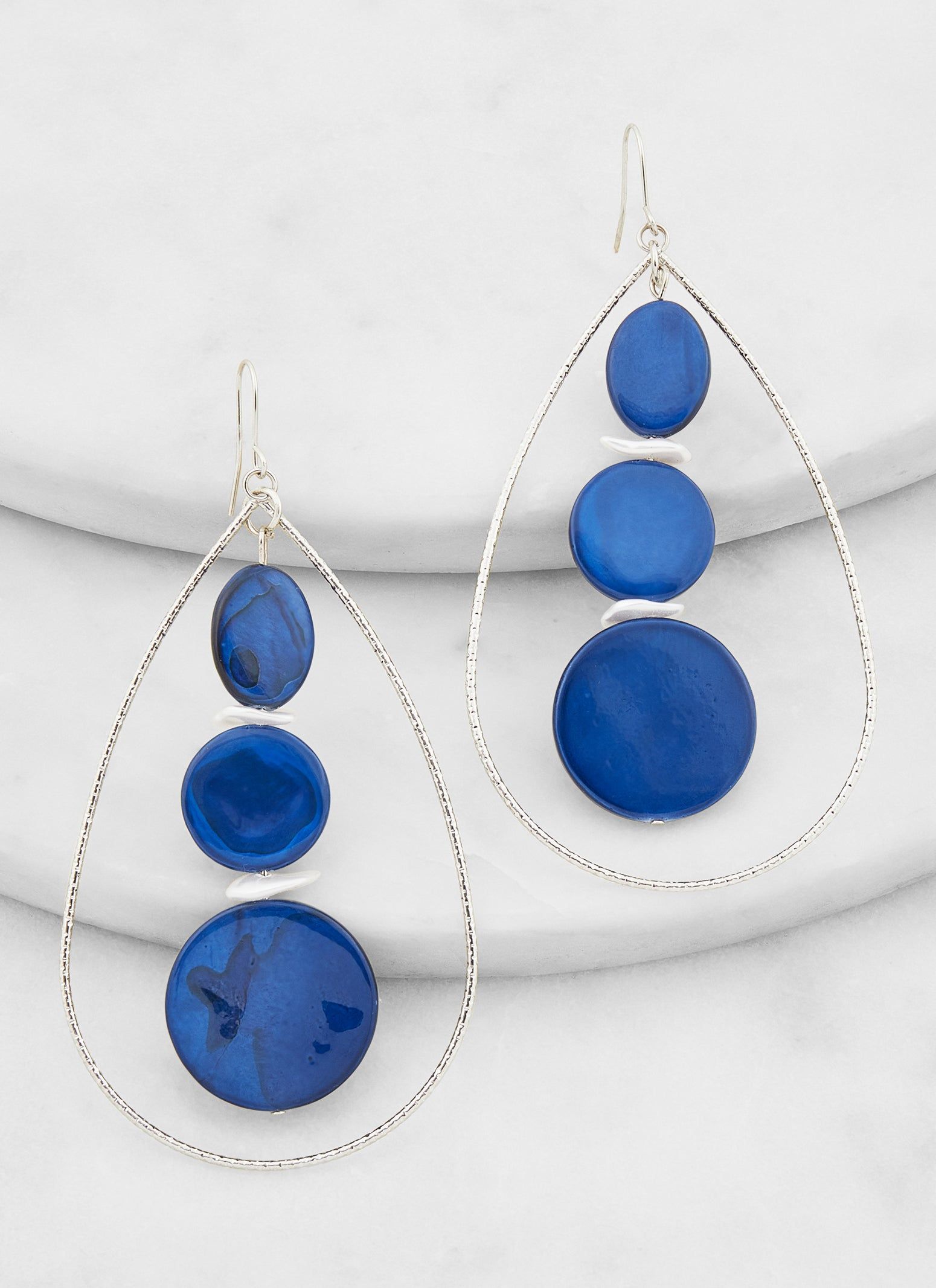 Teardrop Shell Charm Drop Earrings sold by Rainbow product image thumbnail 3