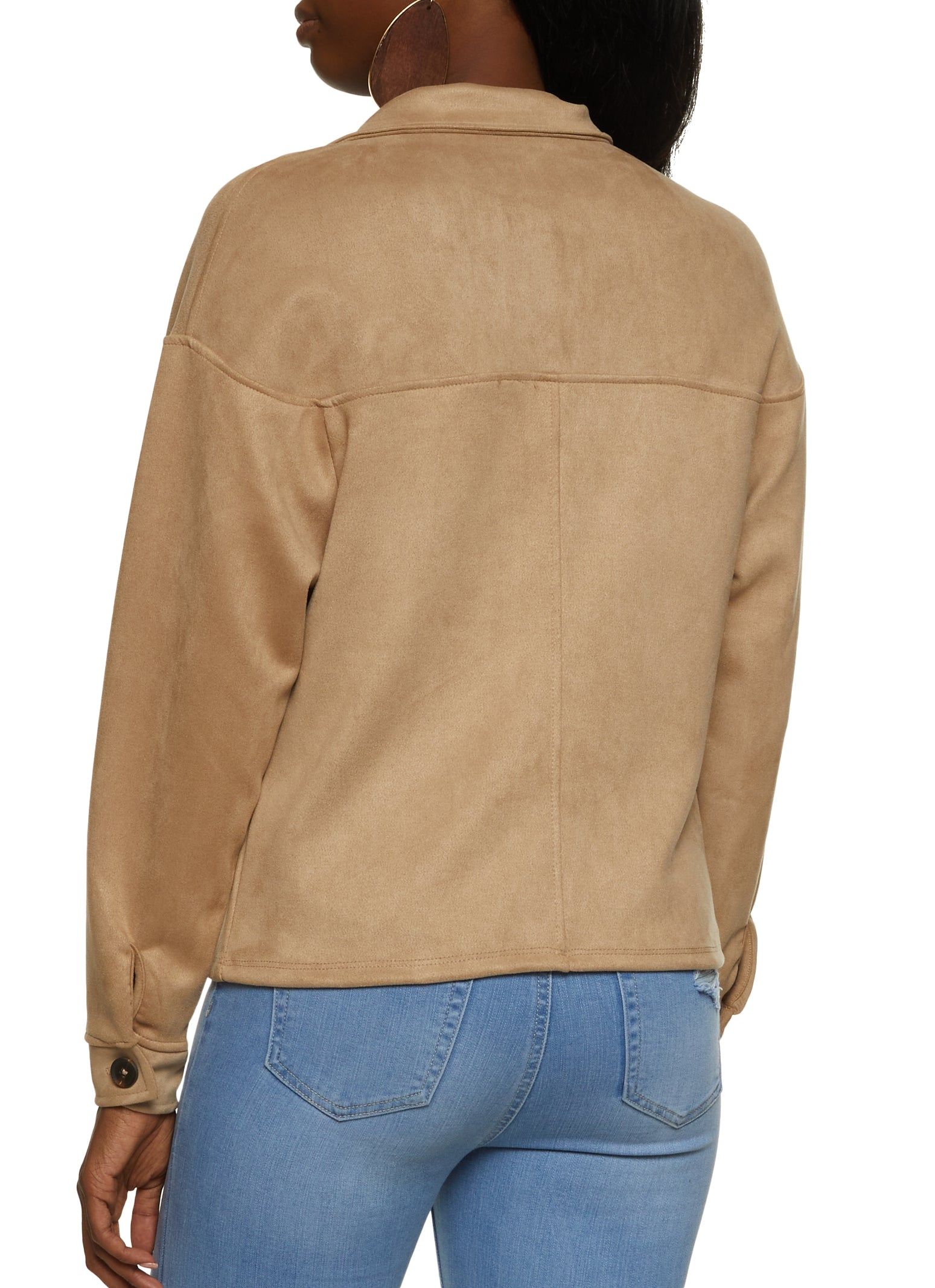 Faux Suede Button Front Shirt sold by Rainbow product image thumbnail 2