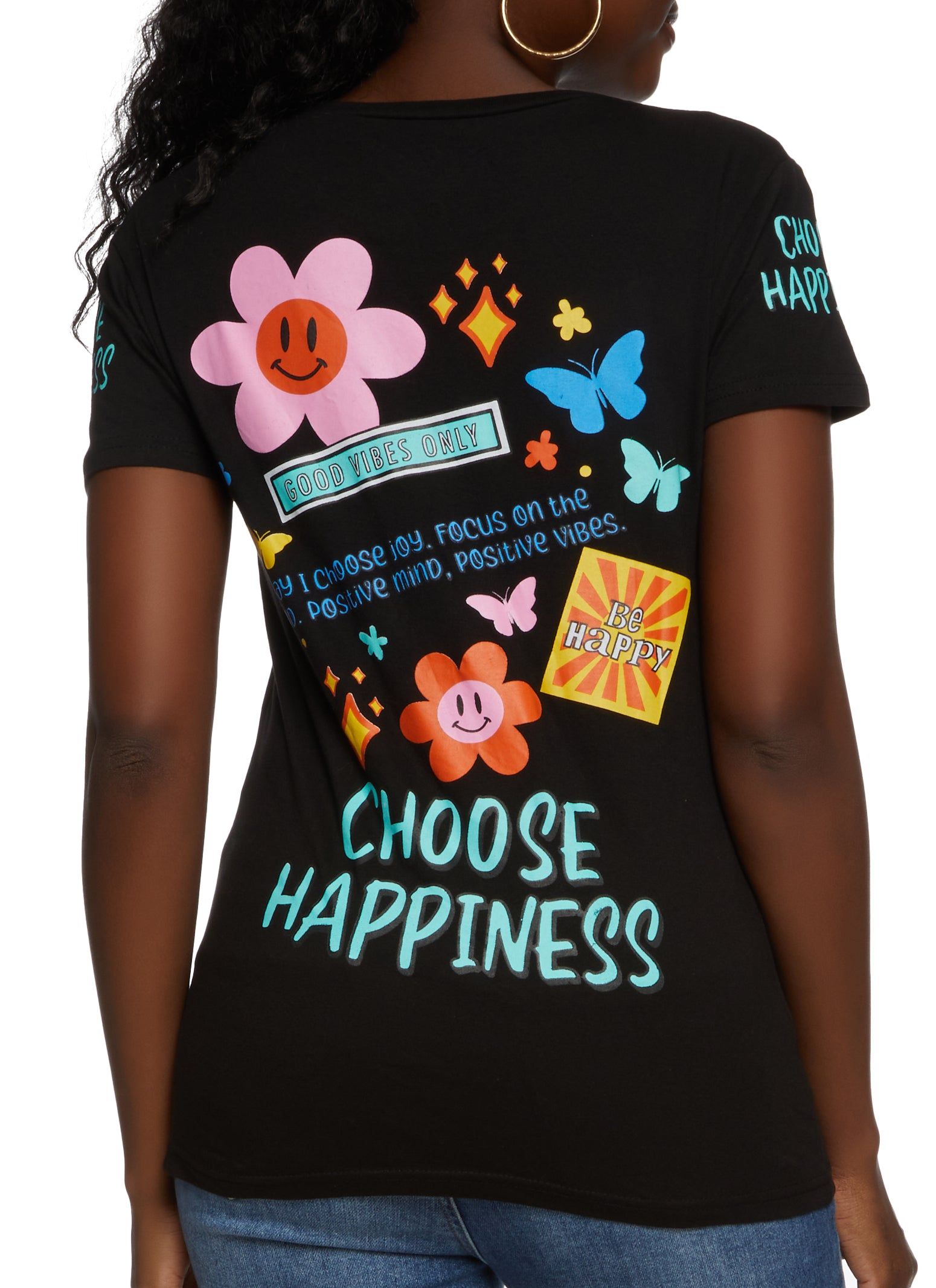 Good Vibes Only Graphic Crew Neck Tee sold by Rainbow product image thumbnail 2