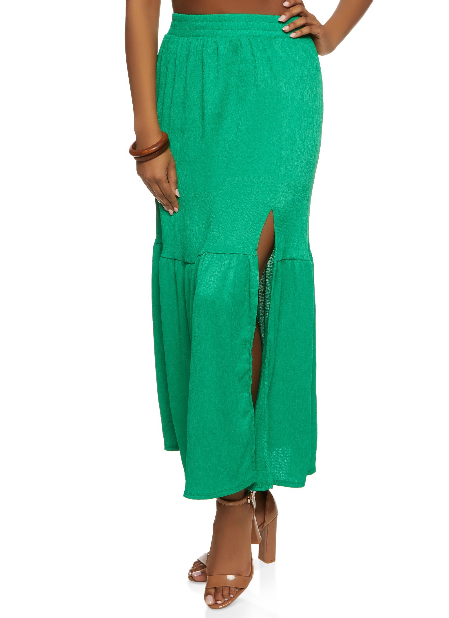 Side Slit Lined Maxi Skirt sold by Rainbow