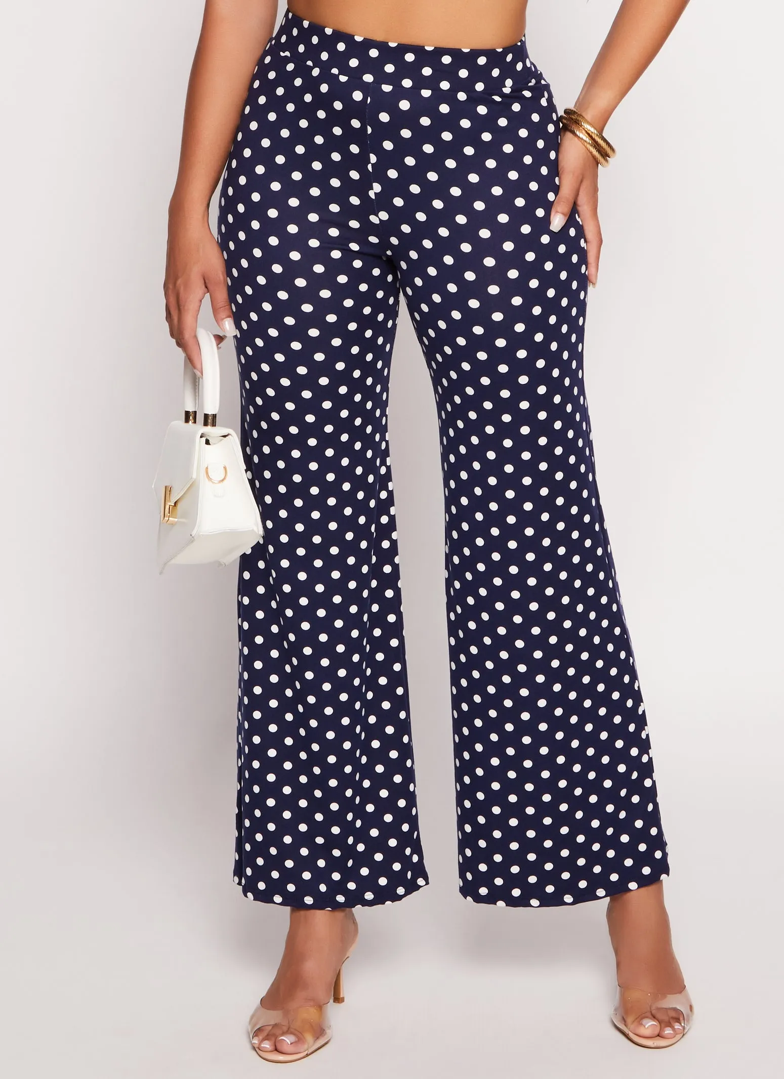 Polka Dot High Waist Flare Pants sold by Rainbow product image thumbnail 2