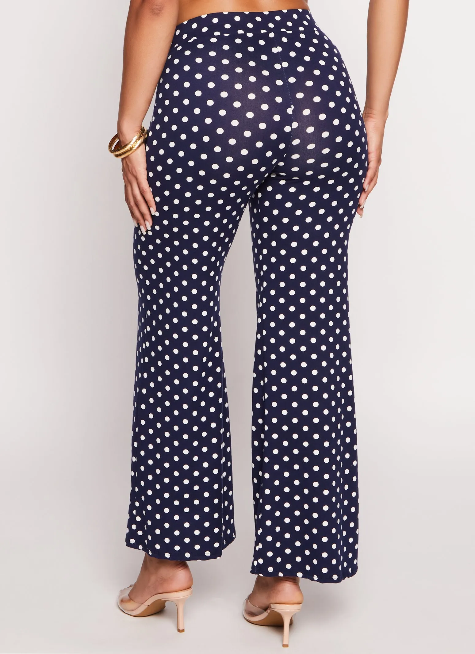 Polka Dot High Waist Flare Pants sold by Rainbow product image thumbnail 3