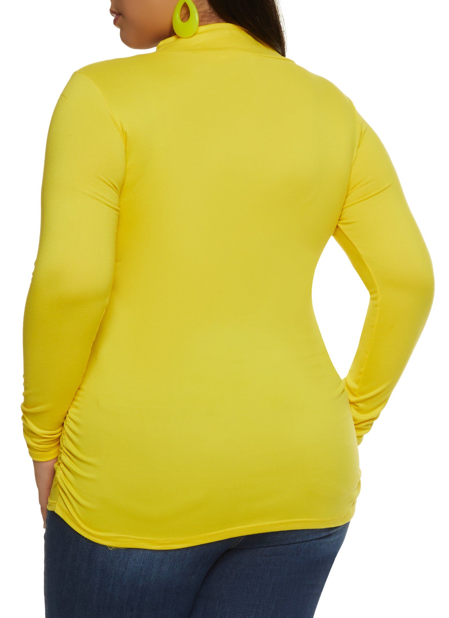 Plus Size Basic Mock Neck Ruched Side Top sold by Rainbow product image thumbnail 2
