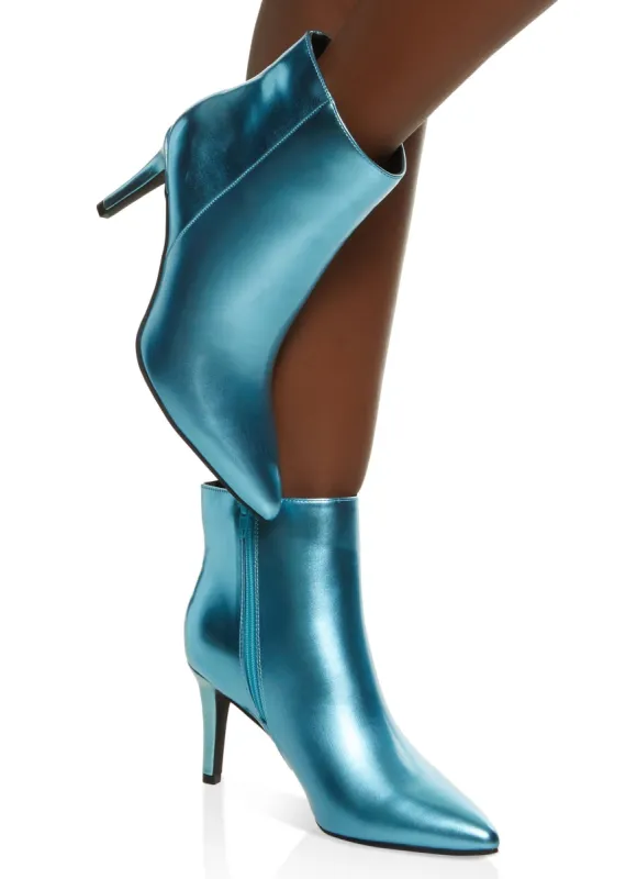 Pointed Toe Side Zip Stiletto Booties sold by Rainbow