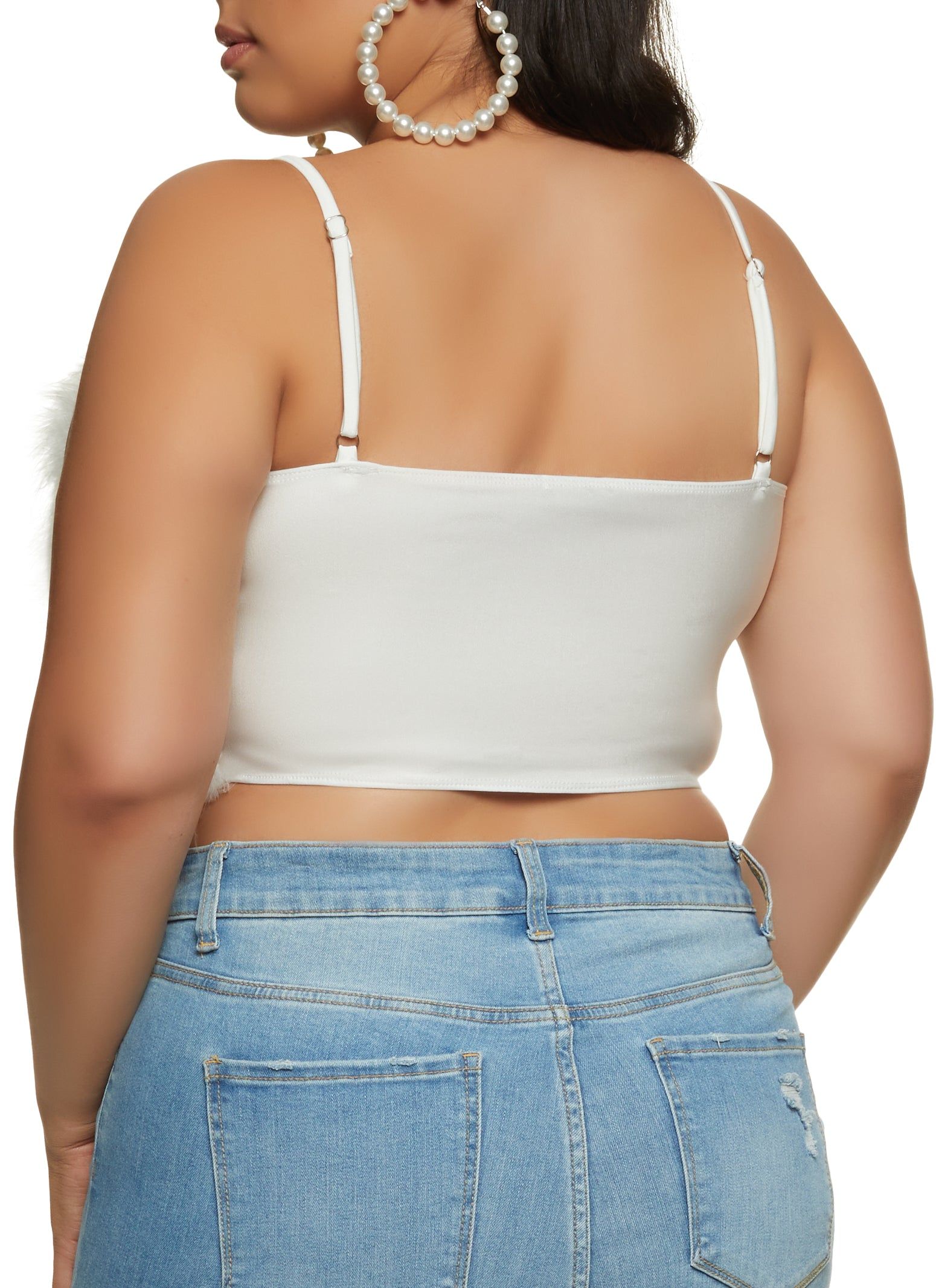 Plus Size Feather Cropped Cami sold by Rainbow product image thumbnail 2