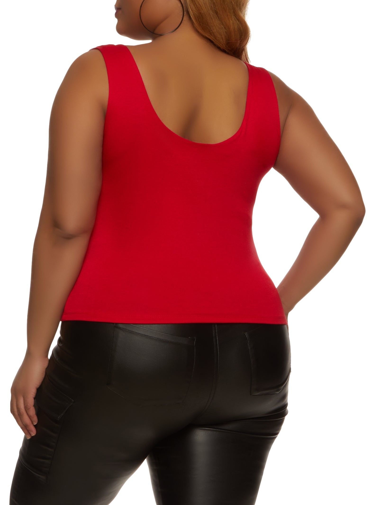 Plus Size Double Layer Scoop Neck Tank Top sold by Rainbow product image thumbnail 2
