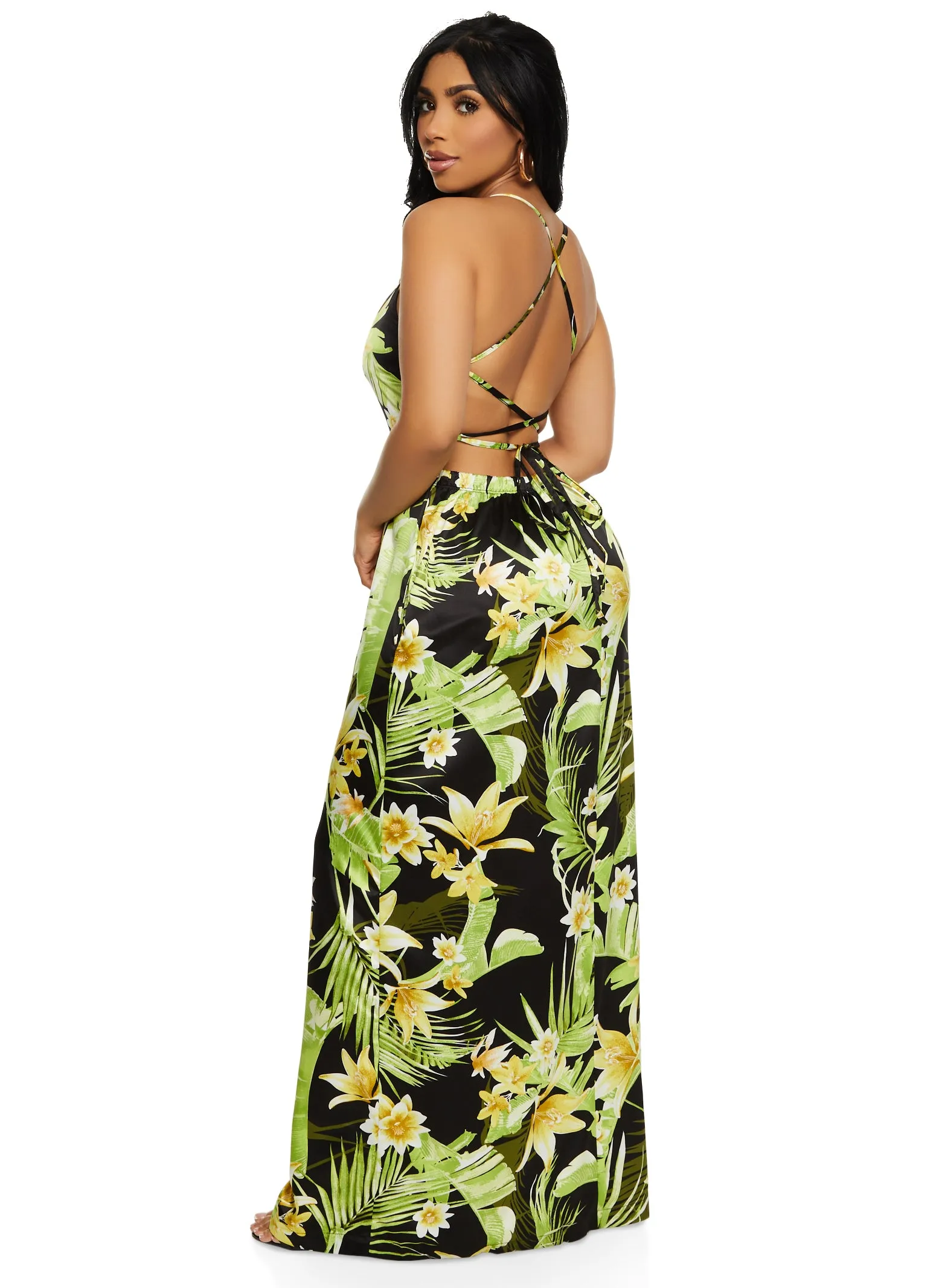 Haute Monde Tropical Print Cami Maxi Dress sold by Rainbow product image thumbnail 3