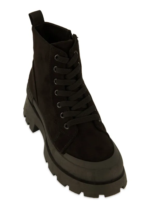 Canvas Cap Toe Detail Combat Boots sold by Rainbow