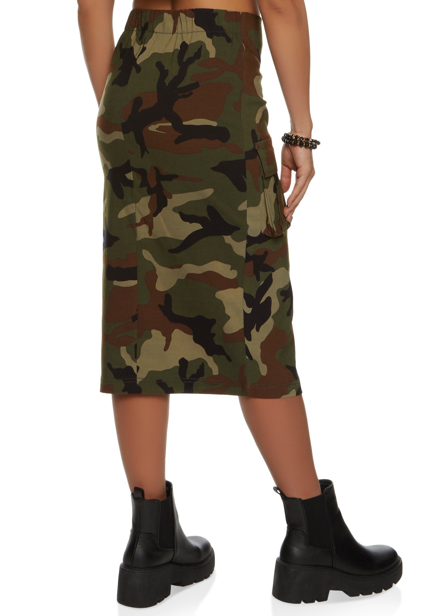 Camouflage Cargo Pocket Midi Skirt sold by Rainbow product image thumbnail 2