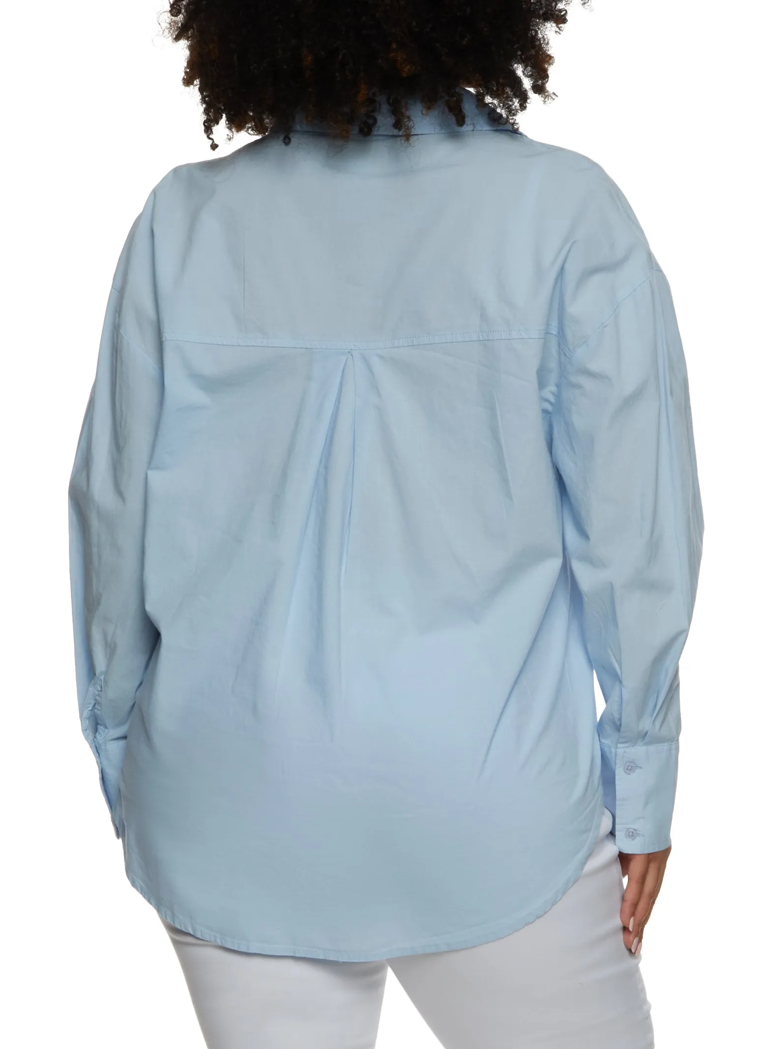Plus Size Button Front Long Sleeve Shirt sold by Rainbow product image thumbnail 3
