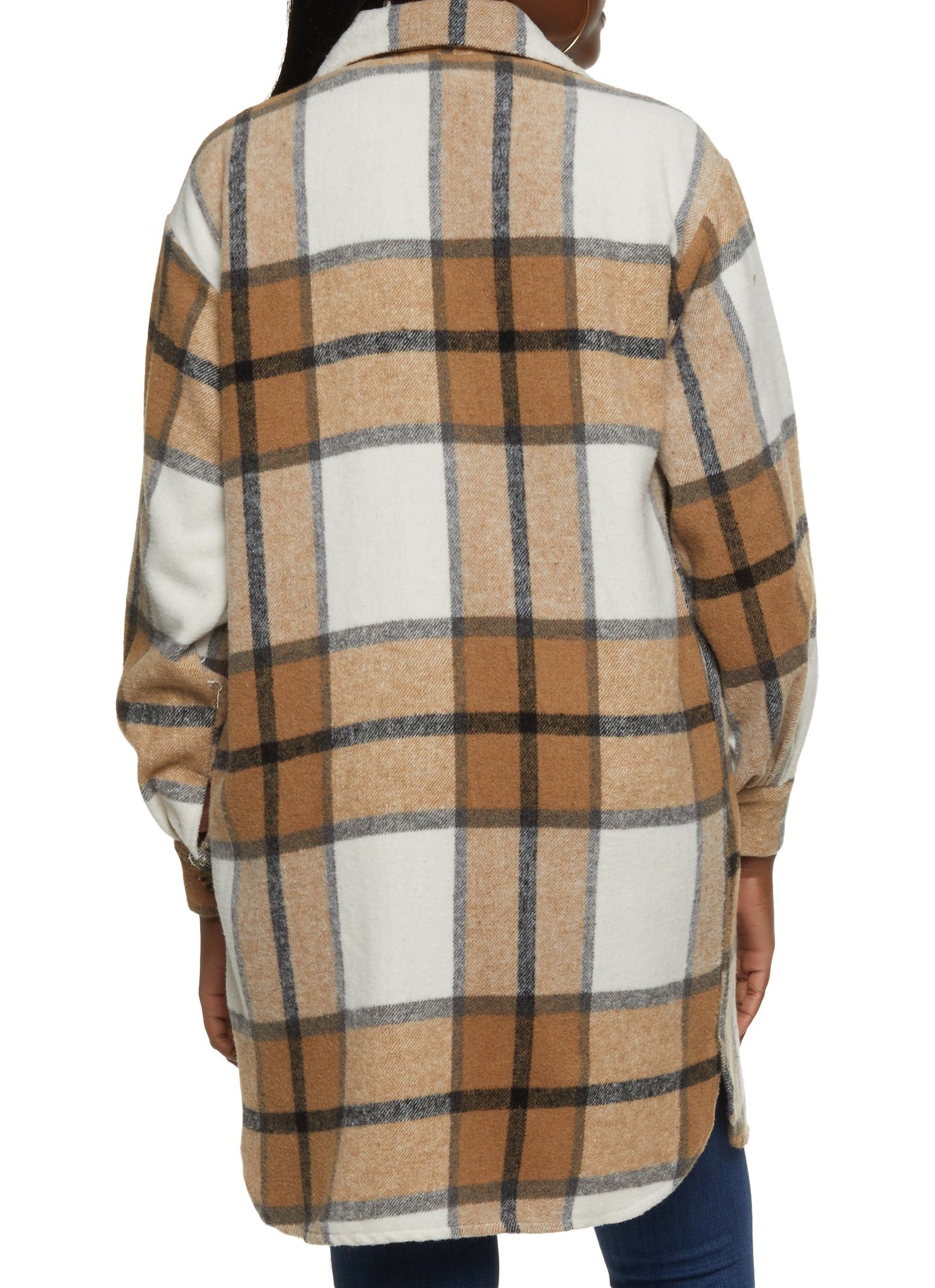 Plaid Oversized Button Front Shacket sold by Rainbow product image thumbnail 2