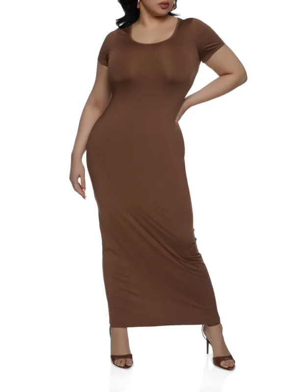 Plus Size Daisy Back Slit T Shirt Maxi Dress sold by Rainbow